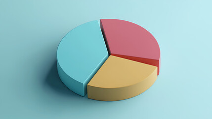 A colorful pie chart is shown on a blue background