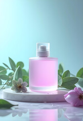 spa still life with pink flowers