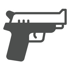 Beretta pistol solid icon, law enforcement concept. Vector graphics. Pistol gun, police weapon sign on white background, glyph style icon for mobile or web design.