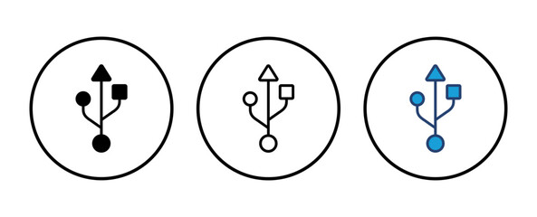 Usb icon vector. Flash disk icon vector