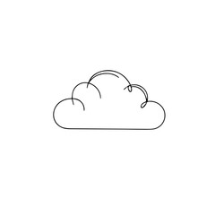 Fototapeta premium Minimalistic line art cloud design