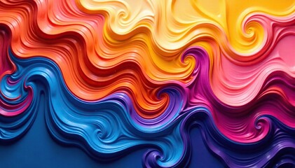 Obraz premium Abstract swirling paint colors, vibrant texture, dynamic, energy