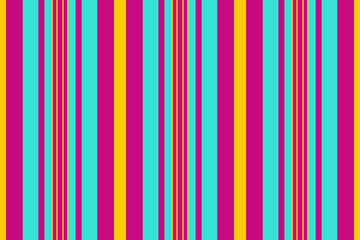 Patin stripe vector lines, iconic texture fabric textile. Iouth pattern background seamless vertical in pink and bright colors.
