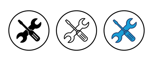Repair tools icon vector. tool icon vector. setting icon vector. Wrench and screwdriver. support, Service