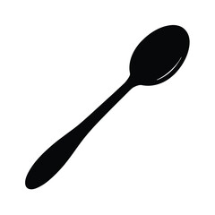 Elegant Black Spoon Silhouette Design.