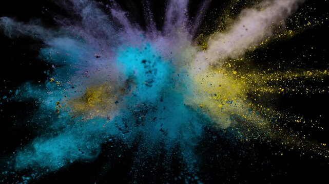 Super Slow Motion of color Powder Background