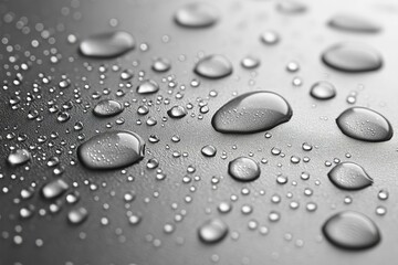 Water Drops on a Surface - A Detailed Macro Shot