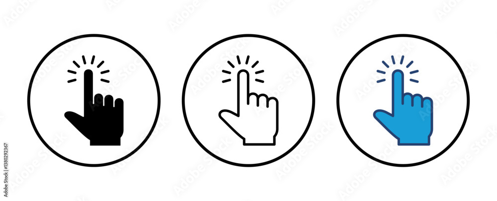 Poster hand click icon vector. pointer icon vector. hand cursor icon vector