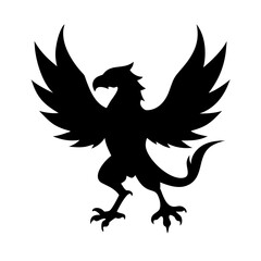 Obraz premium A fierce black silhouette of a griffin