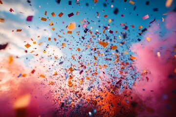 Colorful Confetti Celebration in the Sky