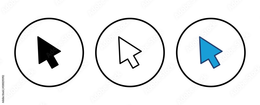 Poster click icon vector. pointer arrow icon. cursor icon vector