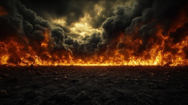 Apocalyptic Inferno: A Fiery Wasteland