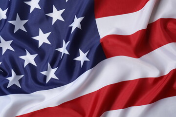 Beautiful waving star and striped American flag