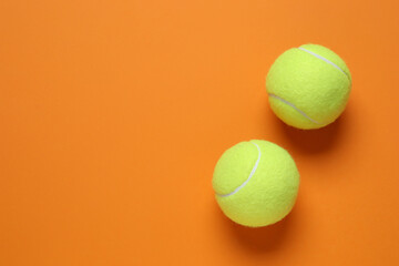 Tennis balls on a color background