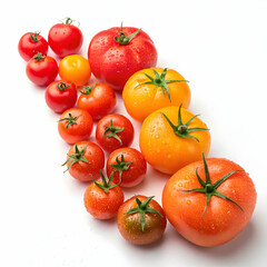Fototapeta premium Vector fresh tomatoes in flat style. Healthy vegetable food, organic ripe fresh natural illustration