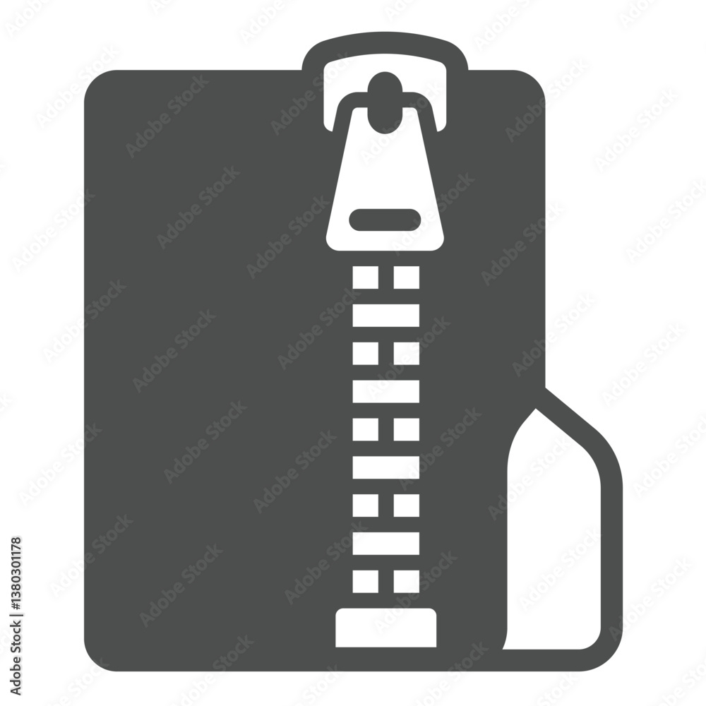 Poster archived files folder solid icon, windows pack concept. vector graphics. folder with compressed file