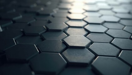 Obraz premium Subtle grayscale gradient forming a hexagonal grid, gradient, shapes