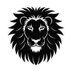 Majestic Lion Head Silhouette Design.