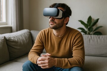 Obraz premium Immersive virtual reality experience.