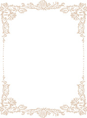Whimsical graceful frame in regency style. Perfect for a Bridgerton-inspired wedding design (aesthetic, whimsical line art style). Monochrome digital illustration.PNG