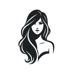 girl with long hair silhouette