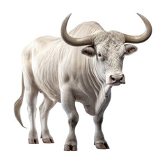 Elegant White Bull on transparent background