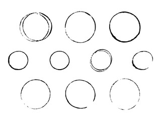 Isolated stains from a wine glass. Traces from a wine glass. Vector illustration.