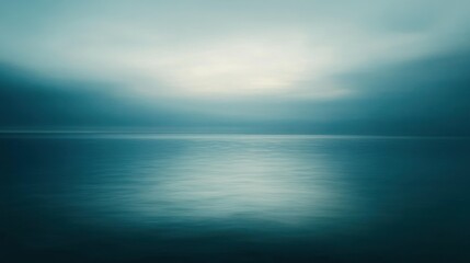 Fototapeta premium The Calm Ocean Stretches Out Under a Cloudy Horizon