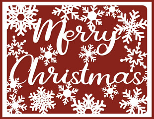 Paper cut style. Merry Christmas greeting card. vector illustration of a christmas background