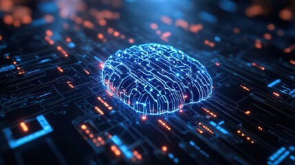 A neural network-powered AI screen generating creative text prompts in an ultra-modern digital setting.