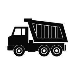 Heavy-Duty Dump Truck Silhouette Design.