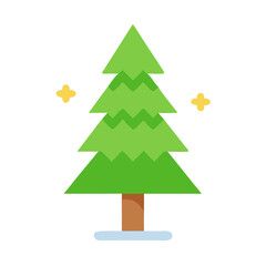Fototapeta premium Evergreen Pine Tree Vector Illustration Nature Icon for Christmas, Winter, and Holiday Designs