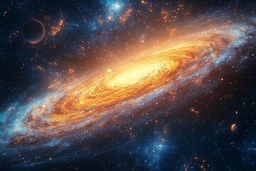 Fototapeta premium Awe-Inspiring Spiral Galaxy in Deep Space