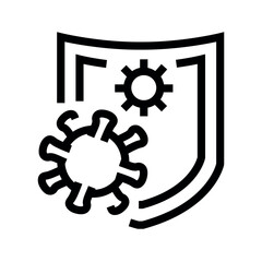 Immune system protection black line icon for digital and print projects.