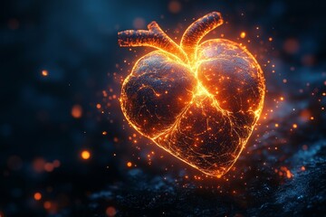 Fiery Heart Anatomy: A Stunning Visual of the Human Heart