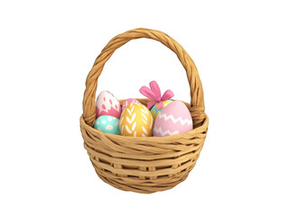 easter eggs in basket