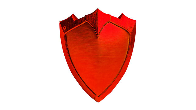 Red shield isolated on white background