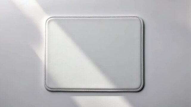 A computer mat on a white backdrop. Mouse pad constructed from durable fabric. A mouse pad.