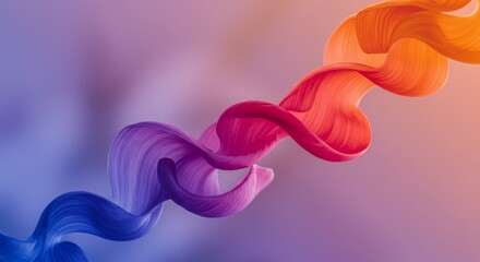 Fototapeta premium Abstract Swirling Flower Petals: Violet Blue to Orange Red Gradient