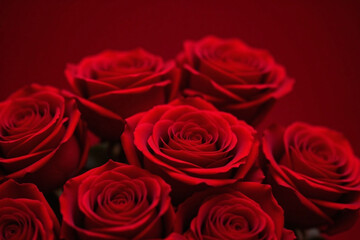 bunch of red roses sitting on top of a table