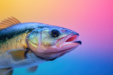 Fototapeta premium A close up image of a fish with an open mouth