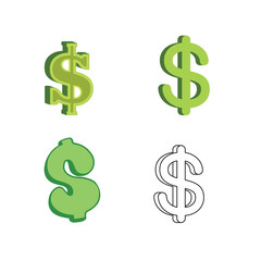 Vector illustration of Currency symbol Dollar