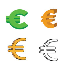 Vector illustration of Currency symbol Euro
