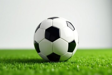 Fototapeta premium Perfectly centered football against pure white backdrop, isolated, background, object
