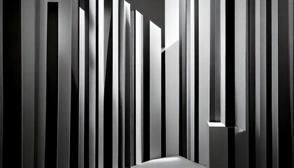 Obraz premium Minimalist Black and White Geometric Shadows