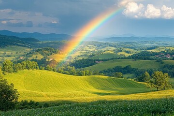 Obraz premium Serene Rainbow Valley Landscape