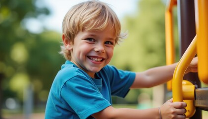 Fototapeta premium Exploration and Adventure: A Child's Playground Fun