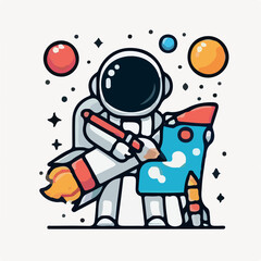 vector illustration of astronaut