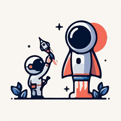 vector illustration of a astronaut