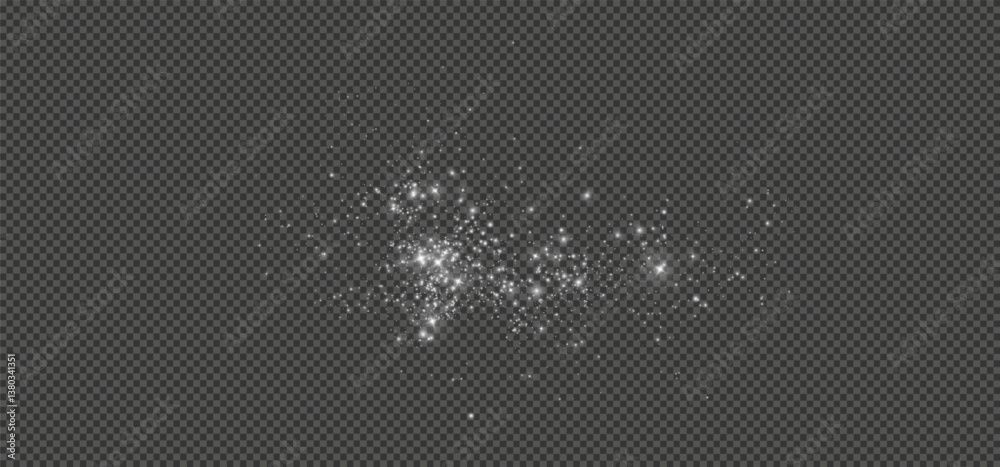 Poster shimmering particles. dust sparkles. light effect.